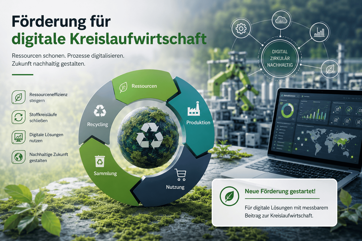 Förderung für digitale Kreislaufwirtschaft